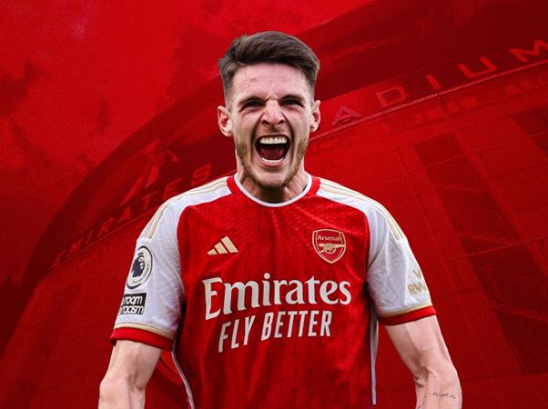 Declan Rice hiện nay đang thi đấu cho Arsenal